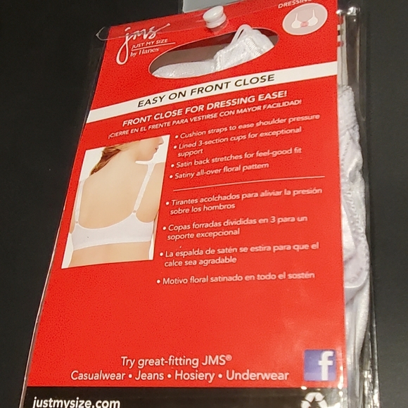 BNWT Just My Size JMS front hook Bra 42DD in white - Picture 2 of 3